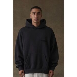 FEAR‎ OF GOD ESSENTIALS Black Oversized Hoodie Stretch Limo Size XS